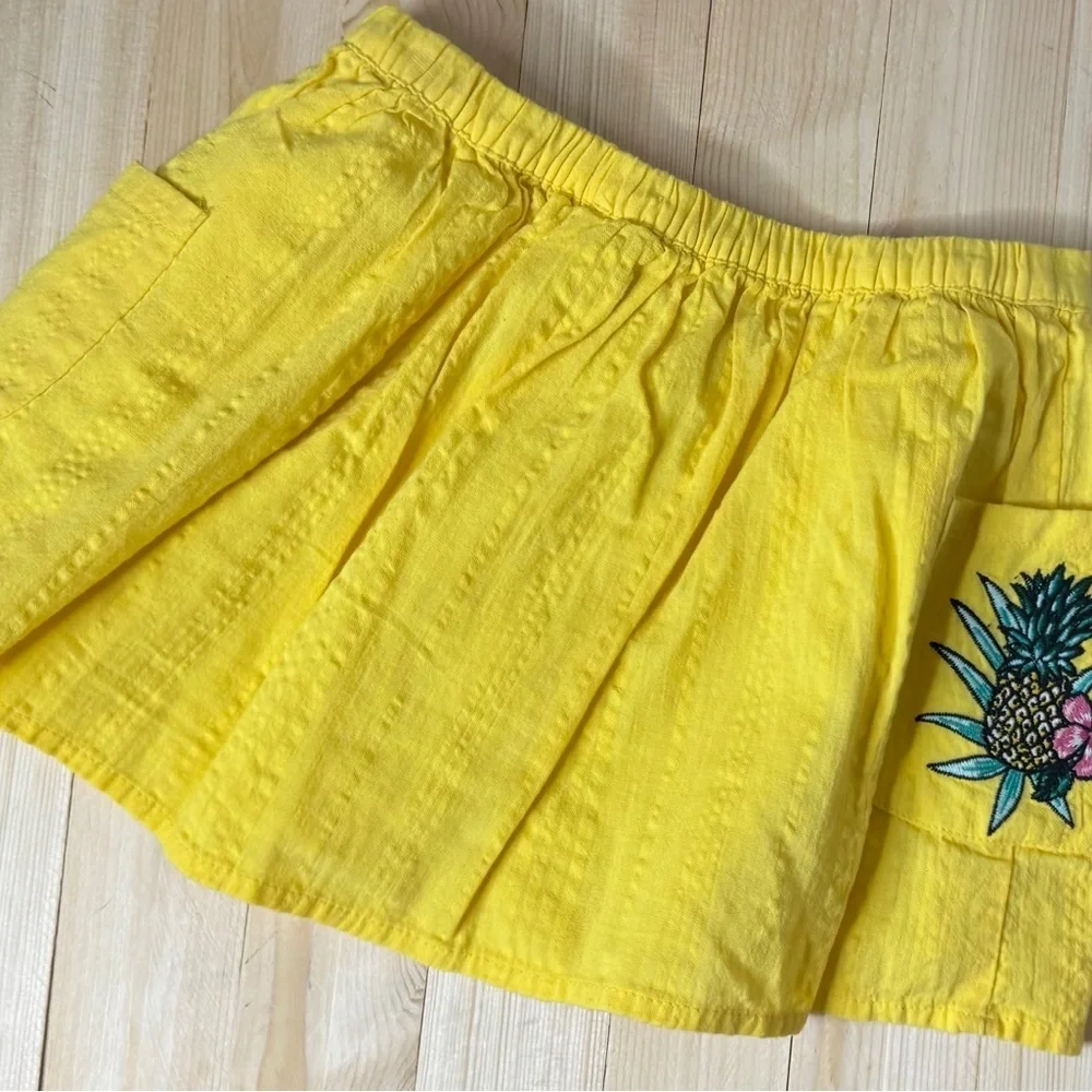 OshKosh B’gosh Yellow Button Front Skirt 3T Girls Bright Summer Pocket Skirt